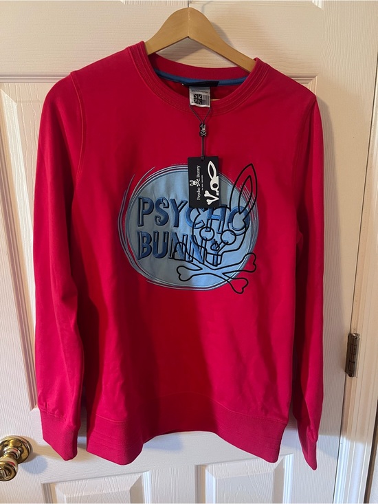 Psycho Bunny Other - Psycho Bunny Men’s Graphic Crewneck Sweatshirt Red Blue NWT Skull